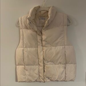 Zara Off-White Quilted Vest